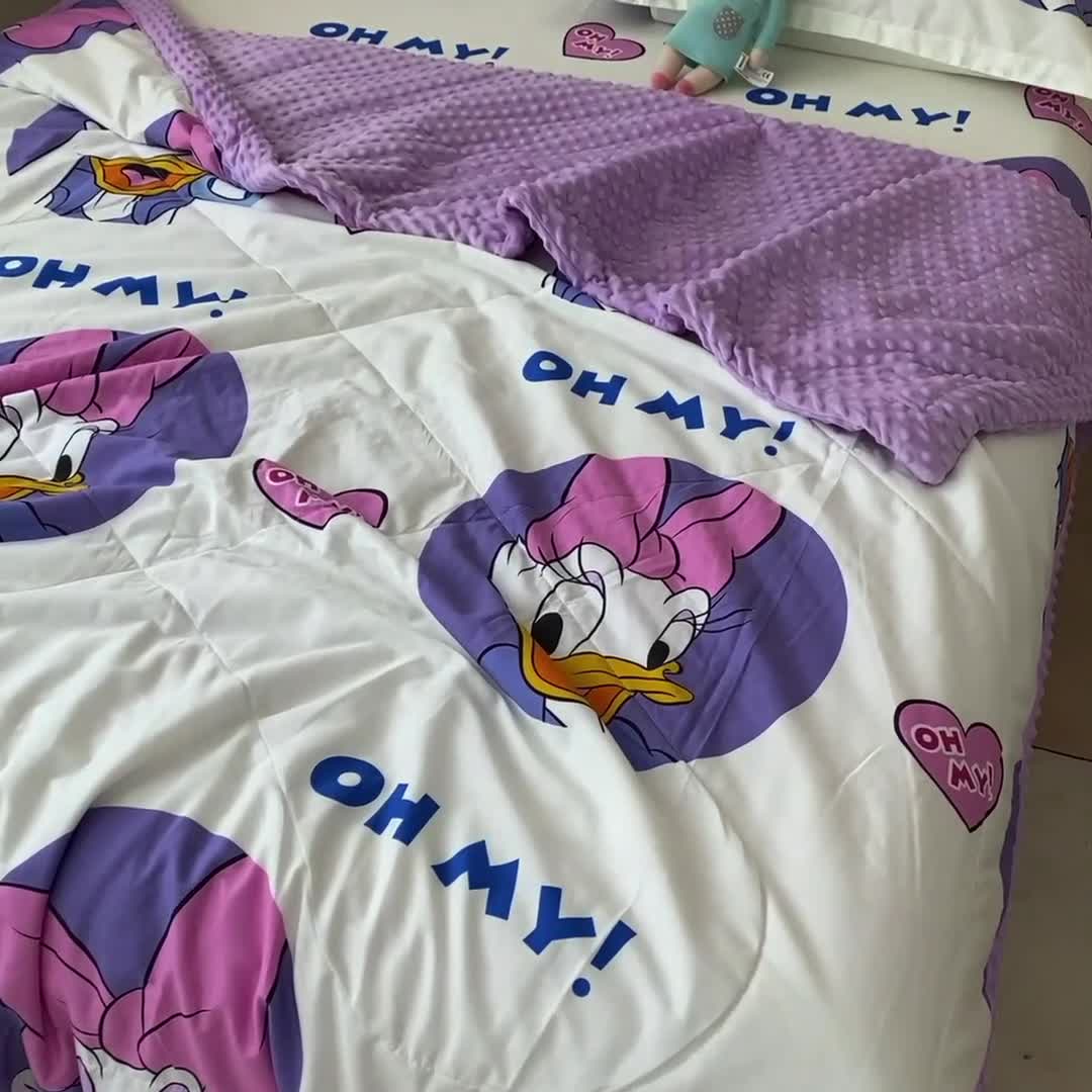 91家纺网 家纺一手货源 找家纺 （总）一米阳光 2022新款迪士尼豆豆绒夏被四件套