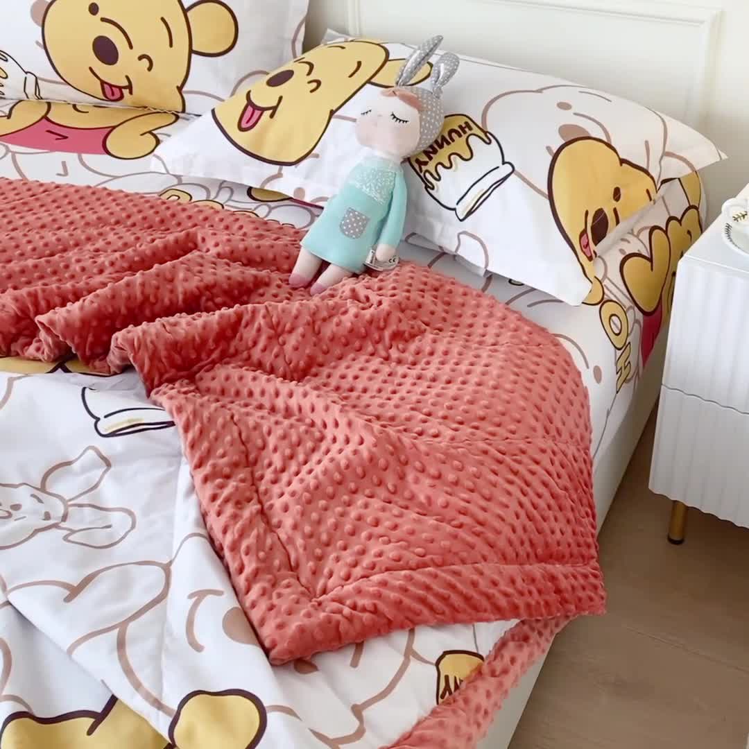 91家纺网 家纺一手货源 找家纺 （总）一米阳光 2022新款迪士尼豆豆绒夏被四件套