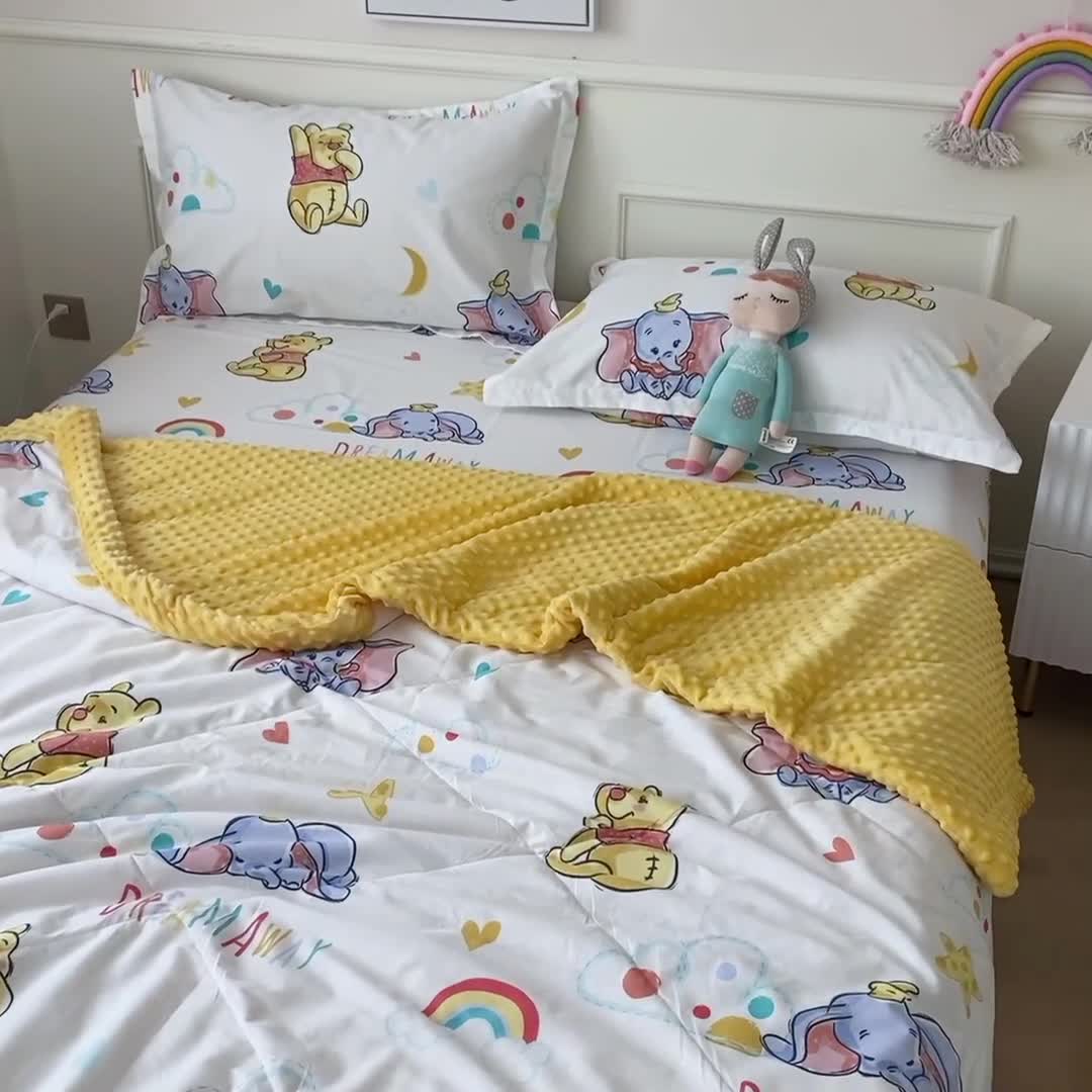 91家纺网 家纺一手货源 找家纺 （总）一米阳光 2022新款迪士尼豆豆绒夏被四件套
