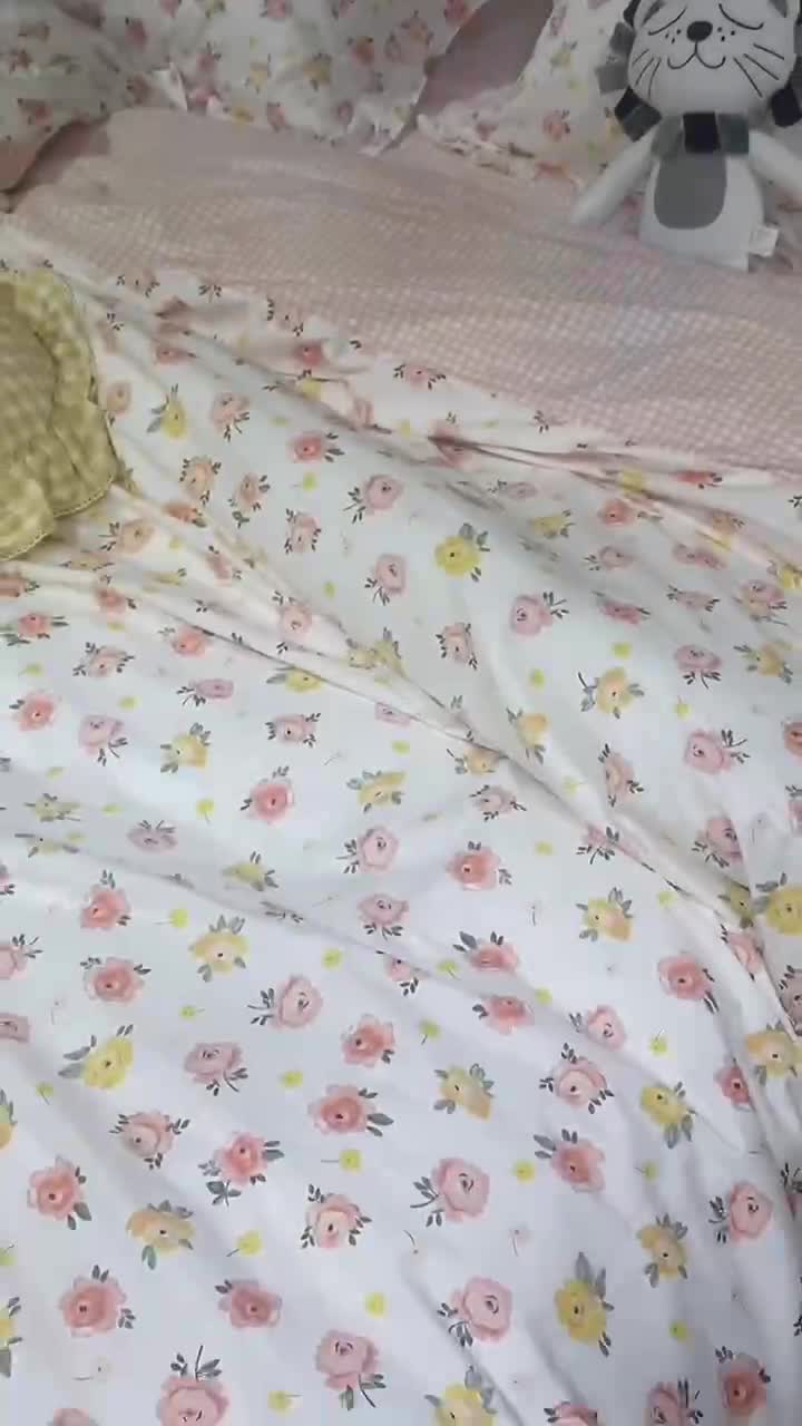 91家纺网 家纺一手货源 找家纺 棉生活 2022新款韩系花边碎花四件套 花香半语