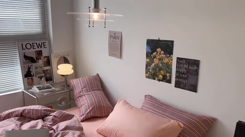 91家纺网 家纺一手货源 找家纺 昔可家纺2022新款韩风简约条纹全棉套件混搭款 混搭棕粉条