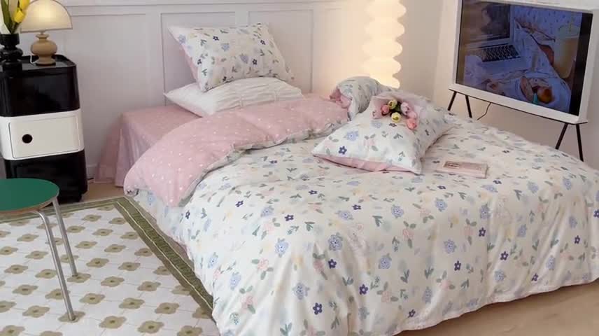 91家纺网 家纺一手货源 找家纺 昔可家纺2022新款奶呼呼卧室四件套 嘟嘟兔