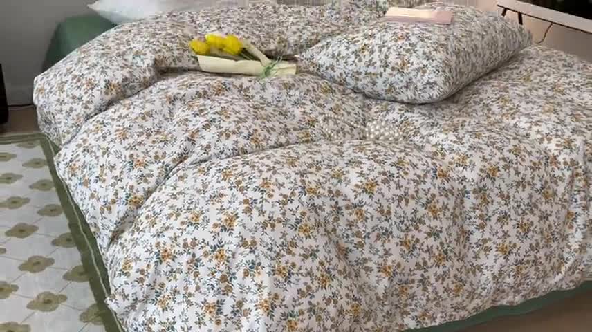 91家纺网 家纺一手货源 找家纺 昔可家纺2022新款奶呼呼卧室四件套 弗洛花房