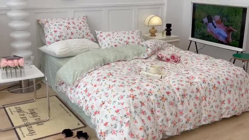 91家纺网 家纺一手货源 找家纺 （总）昔可家纺2022新款梦幻花园系列全棉四件套