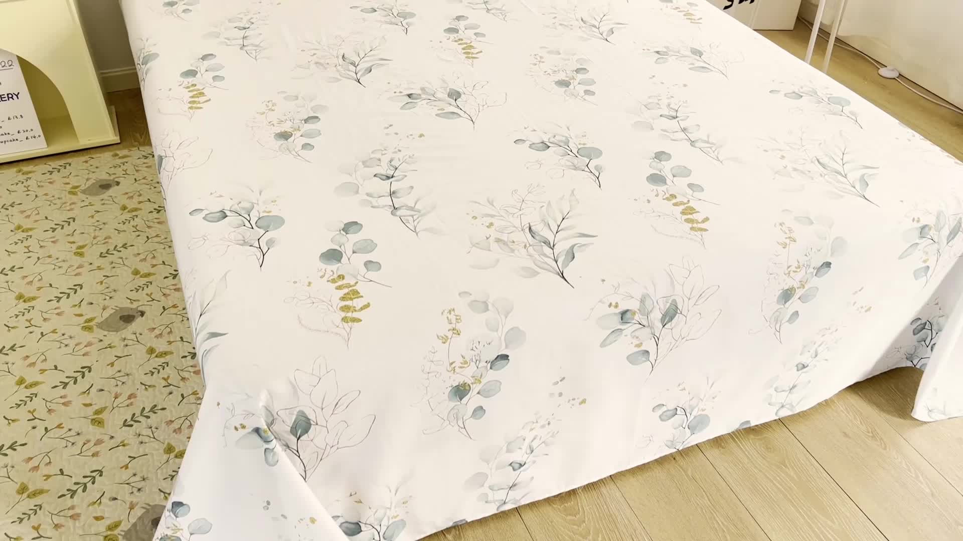 91家纺网 家纺一手货源 找家纺 名兮家居 2022新款全棉印花单件床单及三件套 初夏