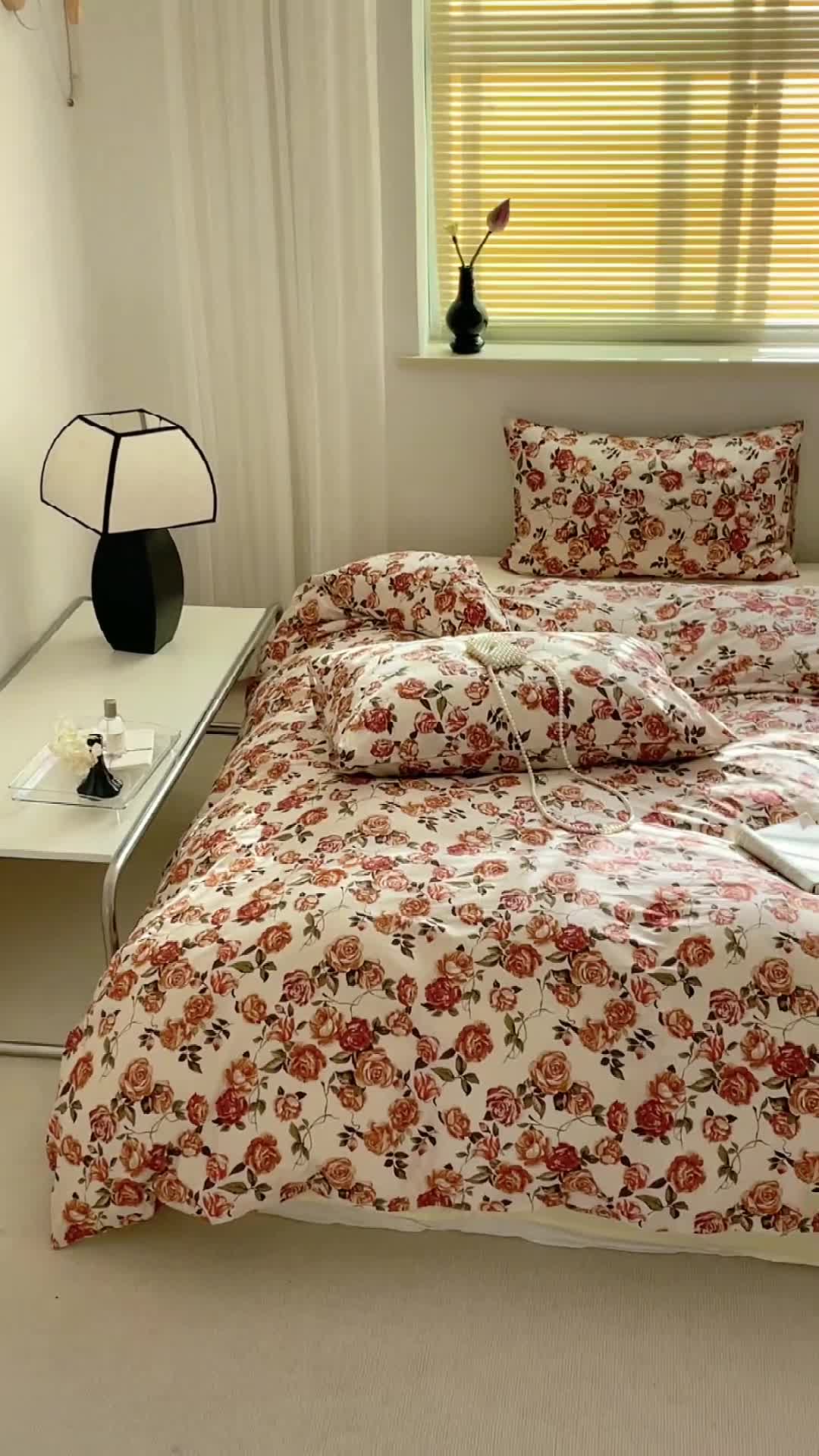 91家纺网 家纺一手货源 找家纺 窝米 2022秋季新品全棉13370花卉系列四件套 秘密花园