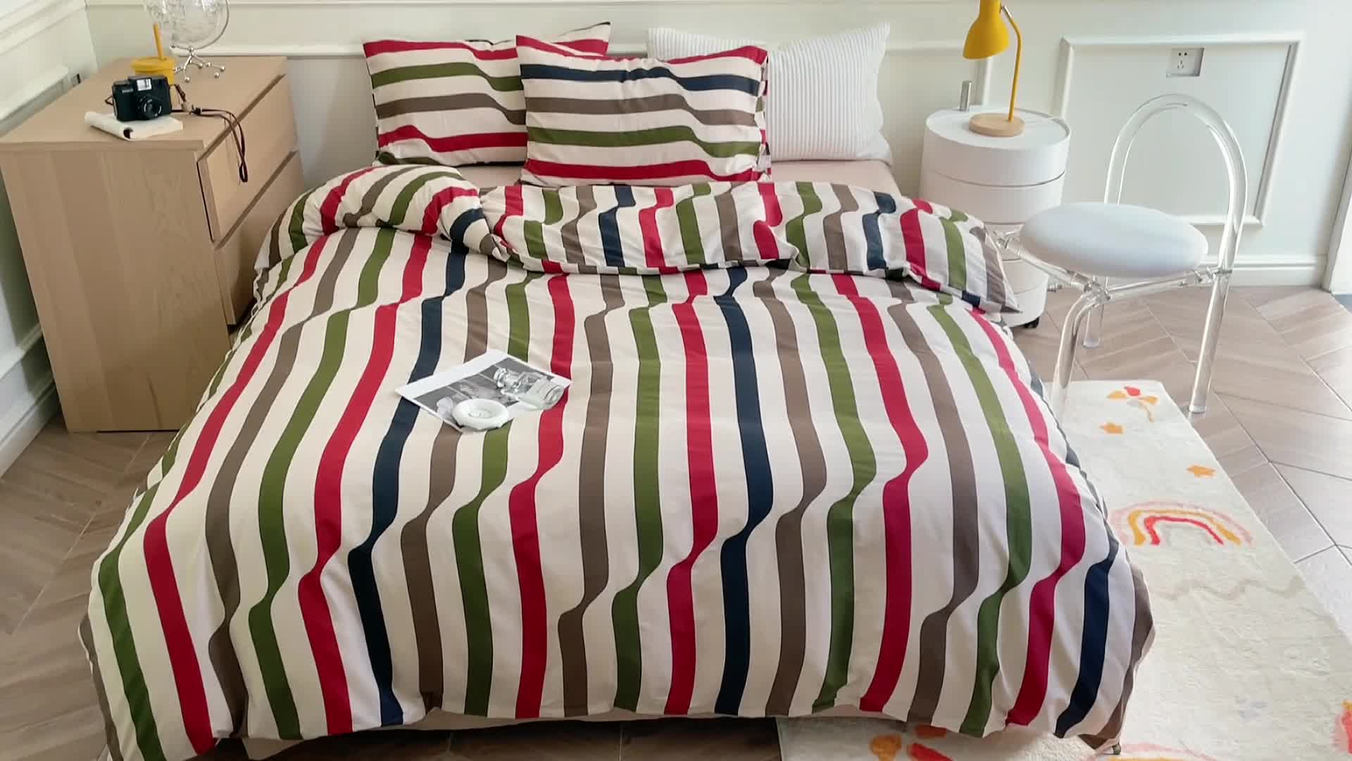 91家纺网 家纺一手货源 找家纺 窝米 2022秋季新品全棉13370简约风系列四件套 巴赫乐谱