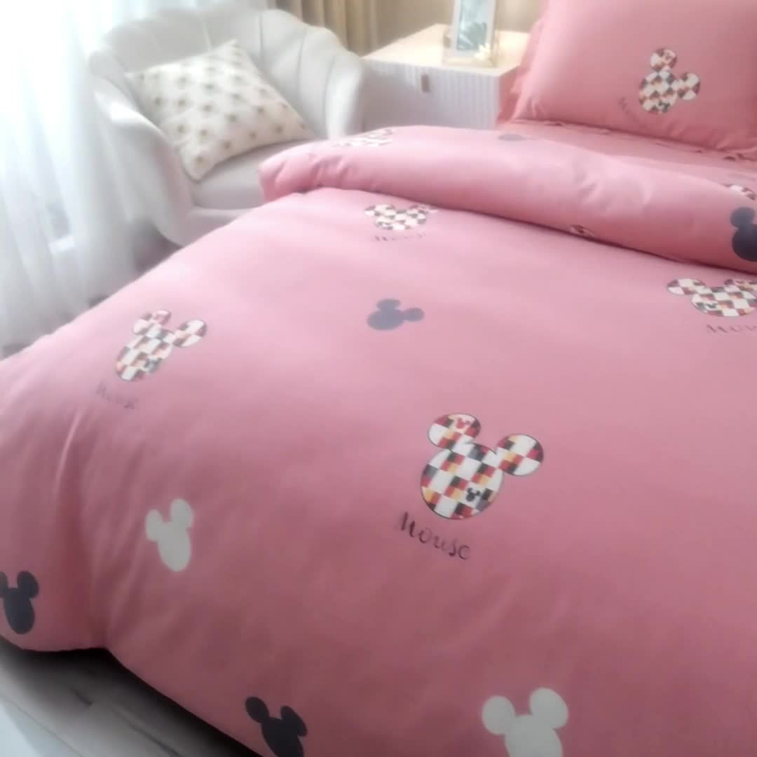 91家纺网 家纺一手货源 找家纺 润淳 2025新款加厚活性磨毛四件套纯棉三件套 快乐童年