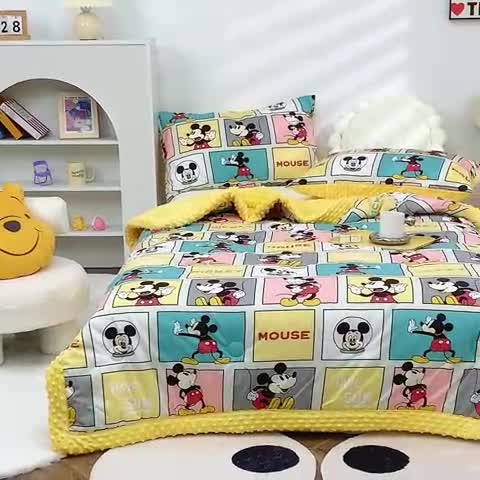 91家纺网 家纺一手货源 找家纺 星期八 2022新款迪士尼豆豆被 米奇乐园