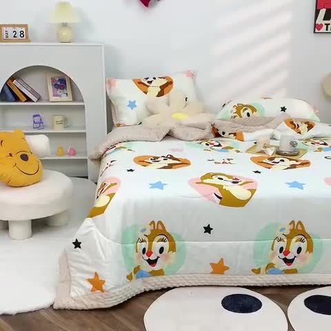 91家纺网 家纺一手货源 找家纺 星期八 2022新款迪士尼豆豆被 奇奇蒂蒂