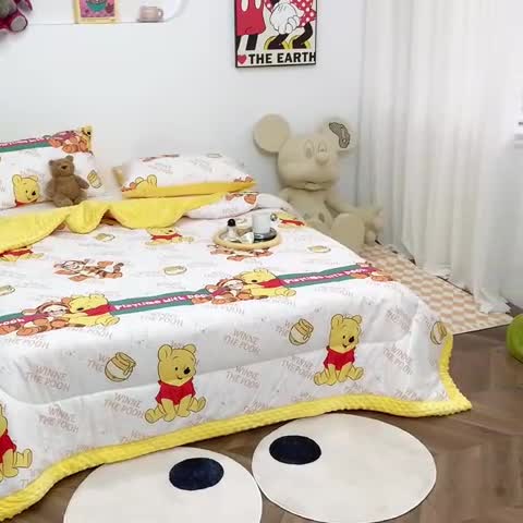 91家纺网 家纺一手货源 找家纺 星期八 2022新款迪士尼豆豆被 维尼跳跳虎