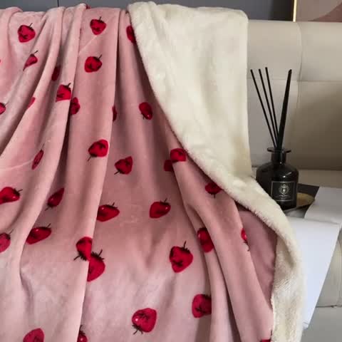 91家纺网 家纺一手货源 找家纺 来菲毛毯2025新款北极绒复合毯加收双层羊羔绒印花毯子柏瑞