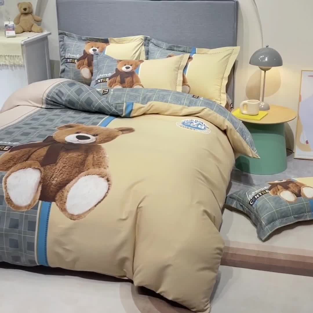 91家纺网 家纺一手货源 找家纺 帅露 2022新款大版印花磨毛四件套 史蒂夫