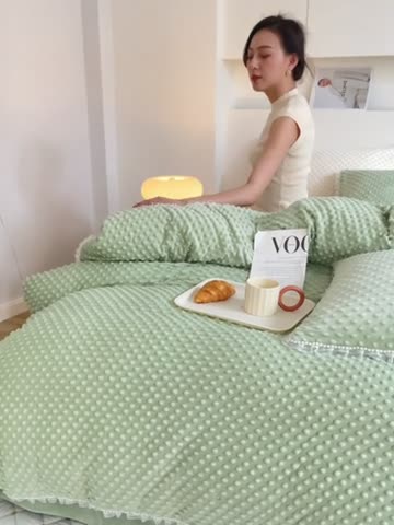 91家纺网 家纺一手货源 找家纺 （总）玛奇朵 2022升级版A类豆豆绒梦露系列四件套