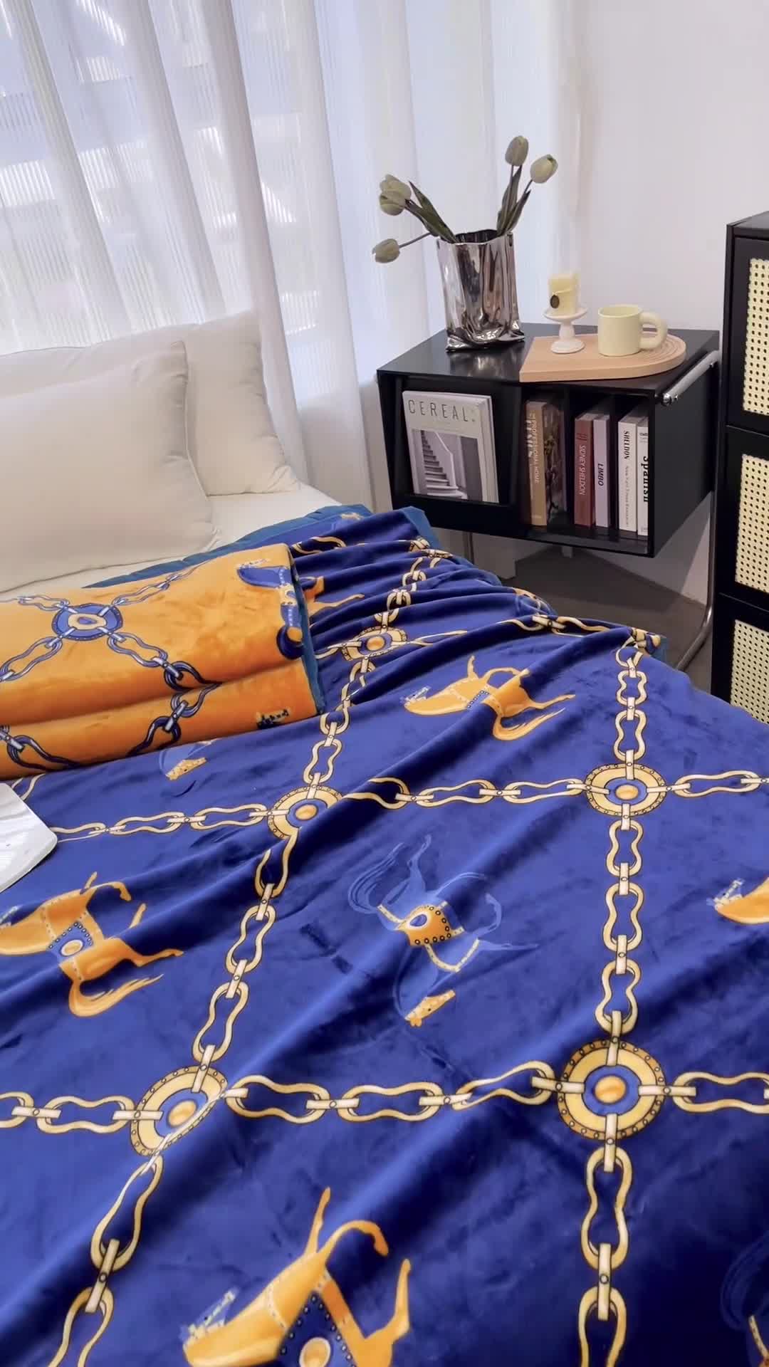 91家纺网 家纺一手货源 找家纺 缔缦 22新款More design AB版复合毛毯 都柏林