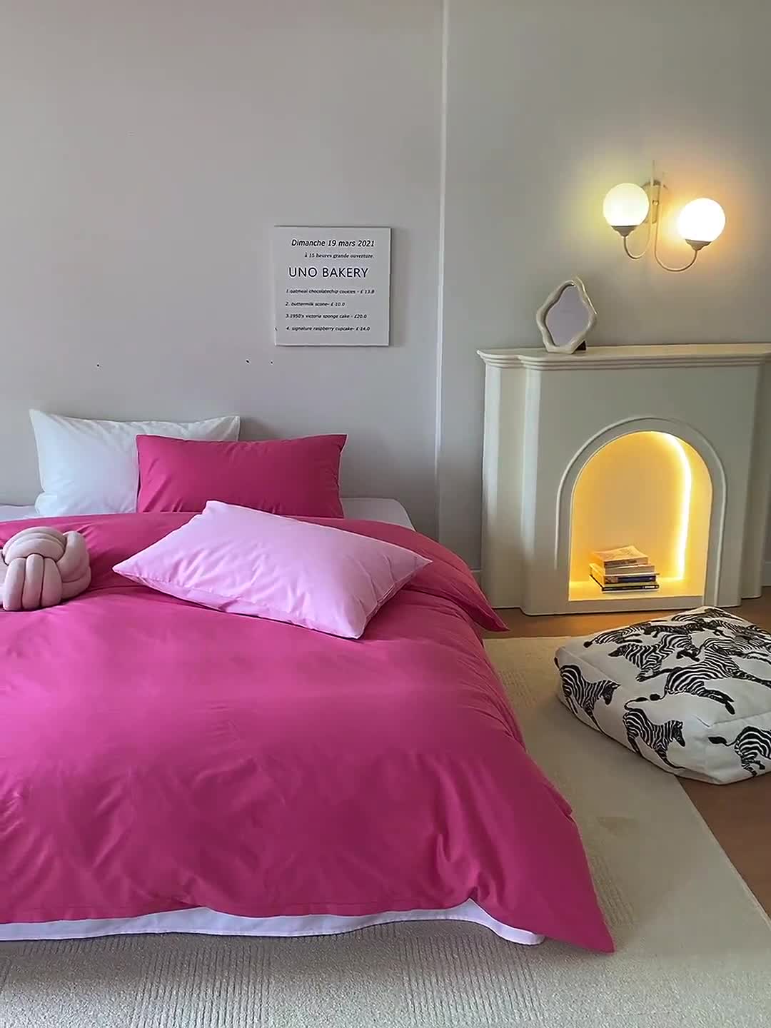 91家纺网 家纺一手货源 找家纺 棉眠2022新款纯棉夏日pinkpower四件套 深粉+浅粉