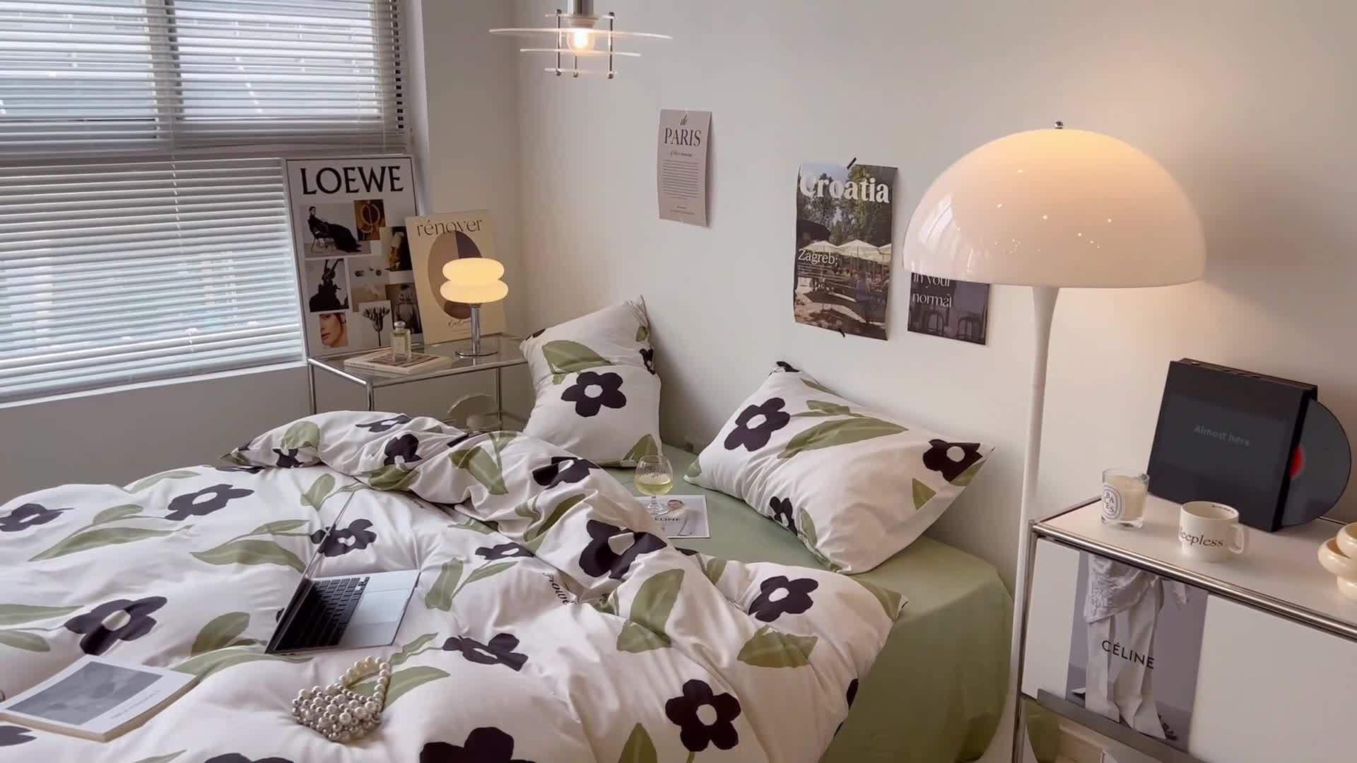 91家纺网 家纺一手货源 找家纺 昔可家纺 2022新款法式田园花卉系列全棉四件套 夏日物语