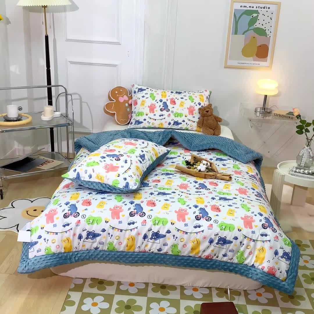 91家纺网 家纺一手货源 找家纺 （总）星期八  2022新款全棉豆豆被春秋被-系列一