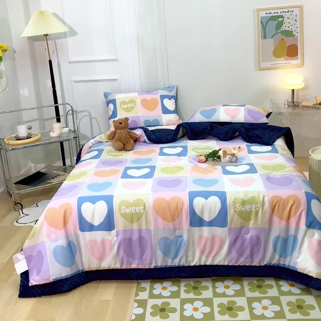 91家纺网 家纺一手货源 找家纺 （总）星期八  2022新款全棉豆豆被春秋被-系列二