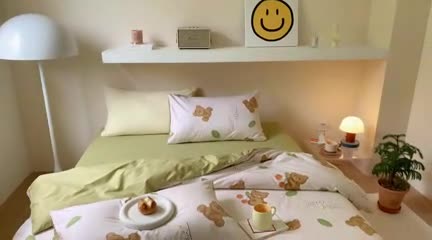 91家纺网 家纺一手货源 找家纺 金丝鸟 2022新款秋冬全棉印花系列四件套 樱花熊