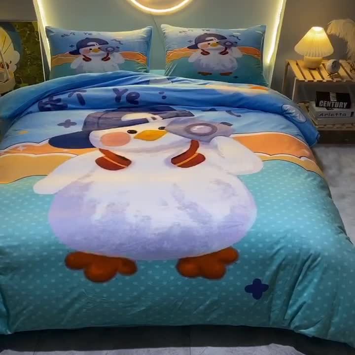 91家纺网 家纺一手货源 找家纺 总3 ds生活馆2022新款大版卡通水晶绒牛奶绒珊瑚绒三件套四件套