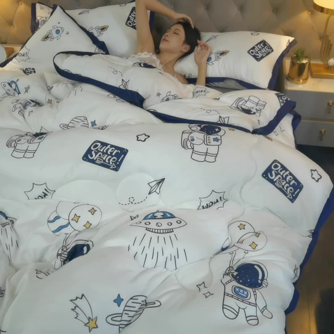 91家纺网 家纺一手货源 找家纺 圣楚 2024新馨柔羽丝绒冬被春秋被子被芯直播电商爆款 太空梦想