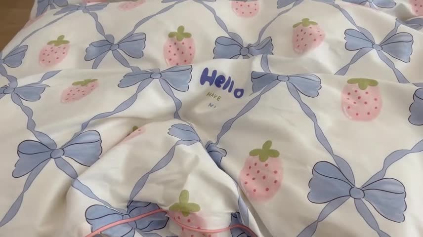 91家纺网 家纺一手货源 找家纺 昔可2022新款嵌绳全棉四件套组图二 少女心蝴蝶结