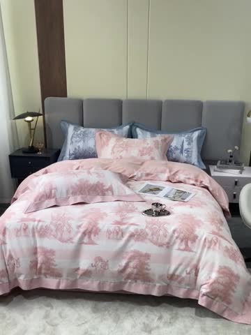 91家纺网 家纺一手货源 找家纺 （总）棉生活 2022新款全棉磨毛宽边系列四件套