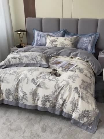 91家纺网 家纺一手货源 找家纺 棉生活 2022新款全棉磨毛宽边系列四件套 马德里