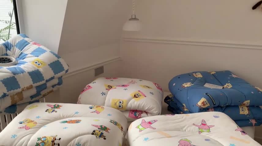 91家纺网 家纺一手货源 找家纺 星期八 海绵宝宝春秋被冬被系列 海绵宝宝蓝