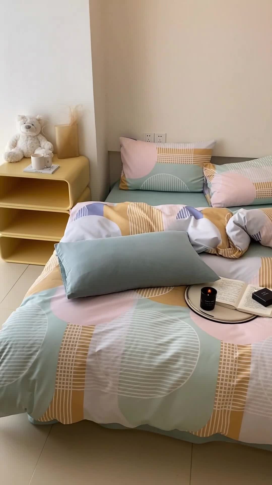 91家纺网 家纺一手货源 找家纺 昔可 2022新款全棉四件套影棚图2 巴黎美学