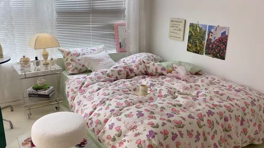 91家纺网 家纺一手货源 找家纺 昔可 2022新款爱丽丝梦游仙境系列四件套 熊熊花园