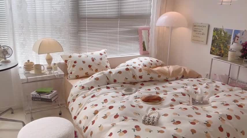 91家纺网 家纺一手货源 找家纺 昔可 2022新款爱丽丝梦游仙境系列四件套 小蜜橘