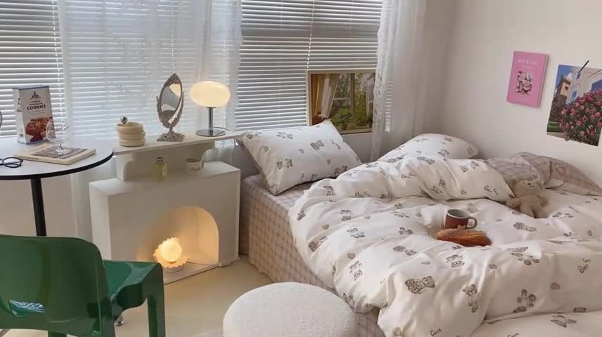 91家纺网 家纺一手货源 找家纺 昔可 2022新款爱丽丝梦游仙境系列四件套 爱心小咖熊