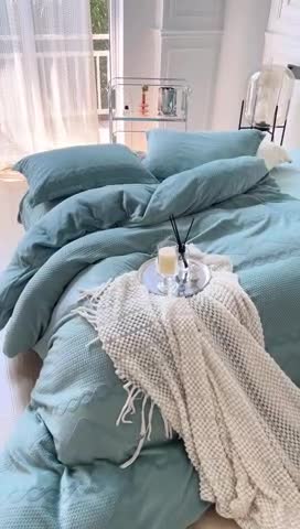 91家纺网 家纺一手货源 找家纺 安莱生活 2022新款牛奶绒雕花210克重丽芙系列 天青色