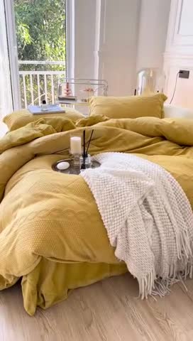 91家纺网 家纺一手货源 找家纺 安莱生活 2022新款牛奶绒雕花210克重丽芙系列 琥珀黄