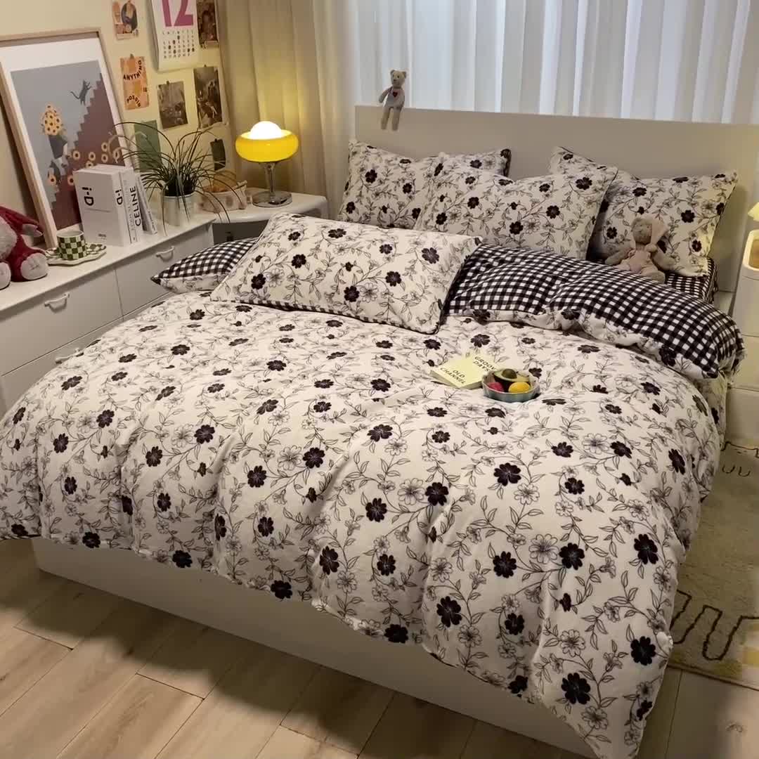 91家纺网 家纺一手货源 找家纺 大渔生活 2024新款牛奶绒印花系列四件套 秋意浓