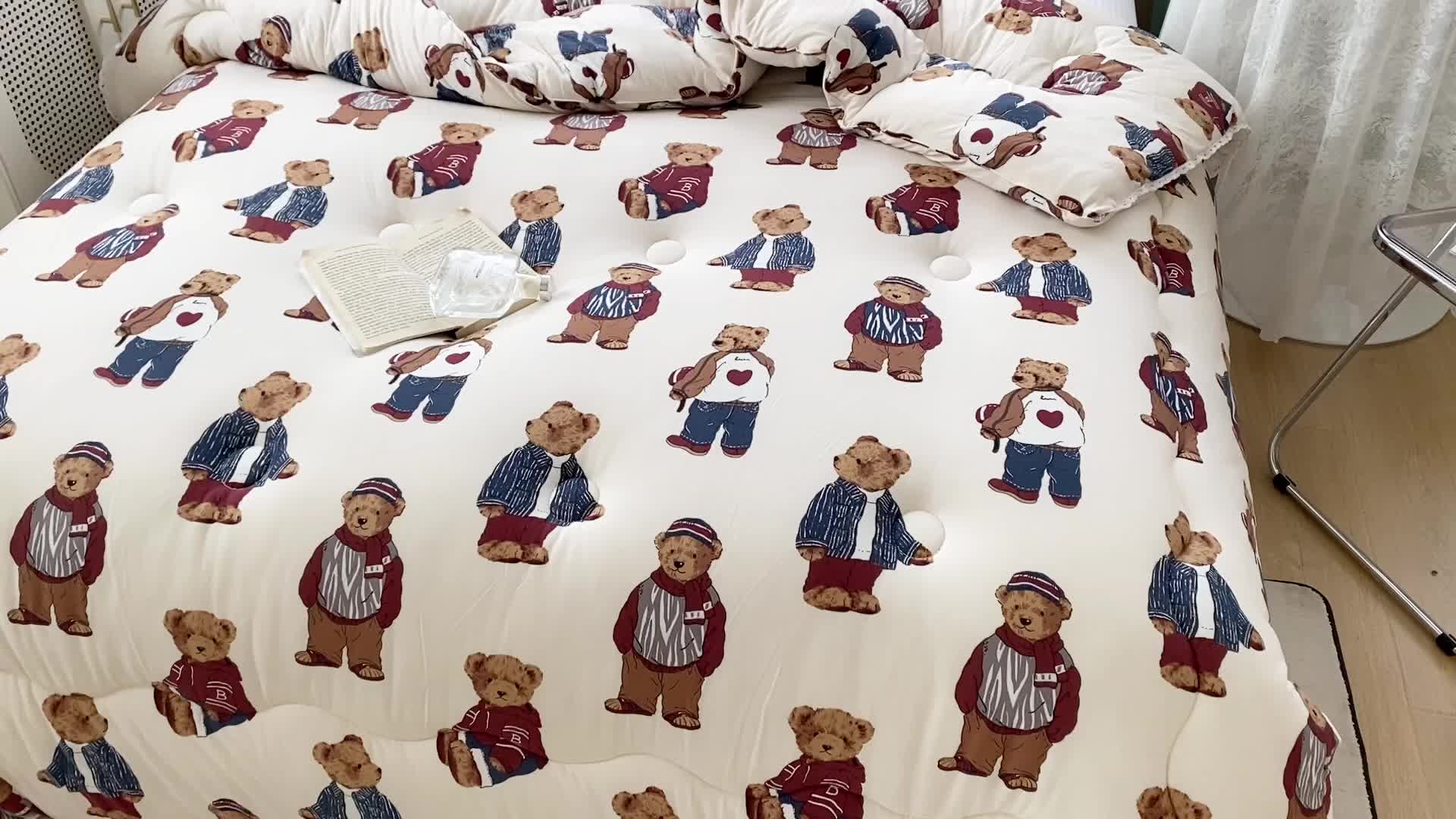 91家纺网 家纺一手货源 找家纺 畅畅 母婴级数码印花针织棉牛奶蛋白大豆冬被春秋被 帕丁顿熊