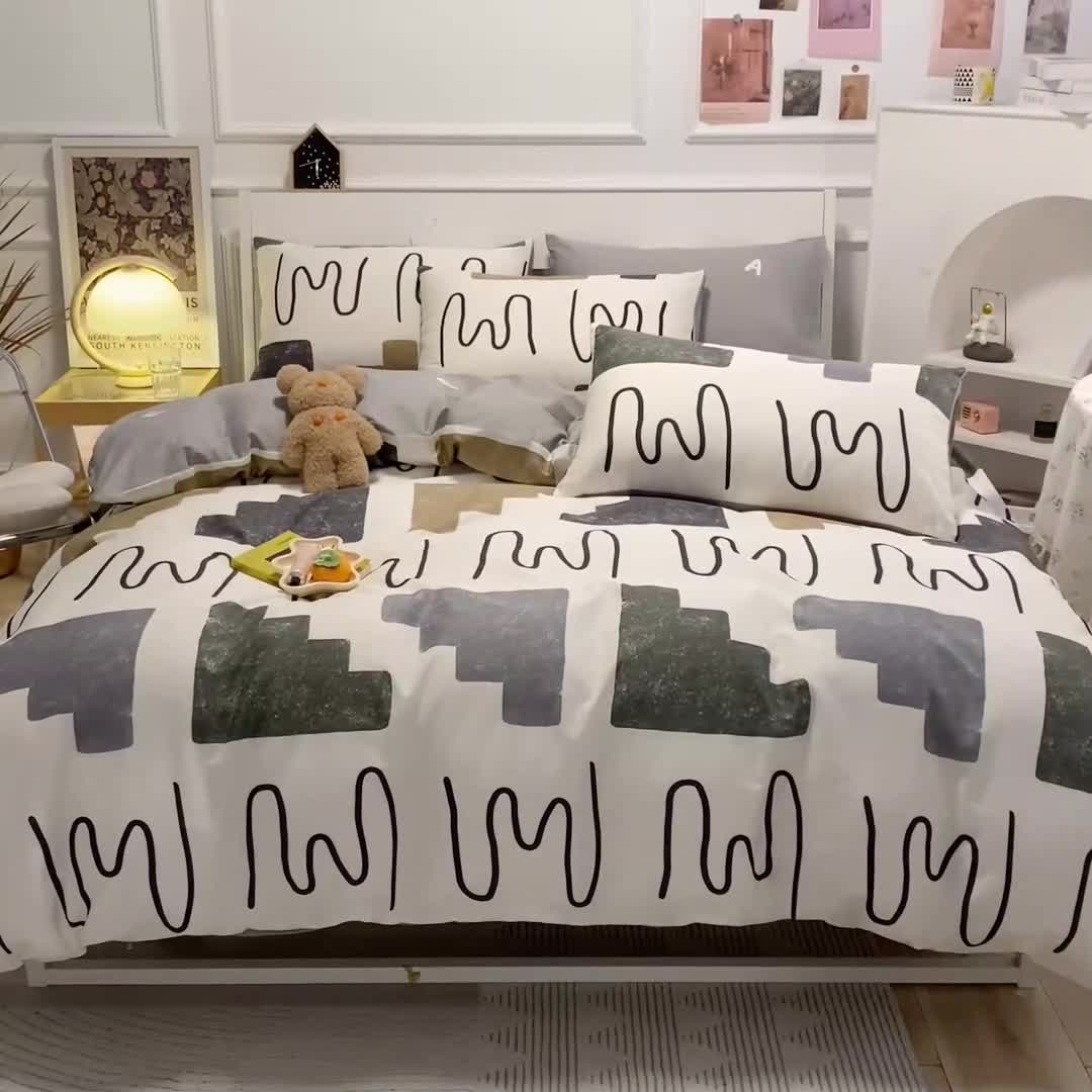 91家纺网 家纺一手货源 找家纺 晨希 2022新款清新全棉印花四件套 悉尼