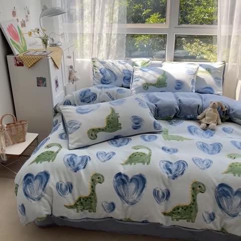 91家纺网 家纺一手货源 找家纺 （总）雅居纺 2022新款牛奶绒印花四件套