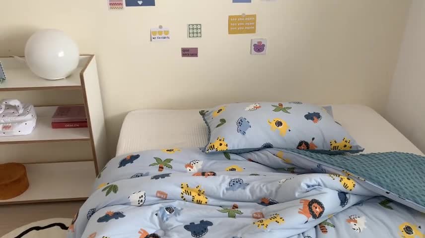 91家纺网 家纺一手货源 找家纺 星期八 2022新款针织棉豆豆被被子被芯 动物园