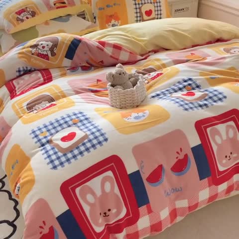 91家纺网 家纺一手货源 找家纺 （总）澳萝拉 2022新款牛奶绒印花四件套