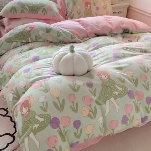 91家纺网 家纺一手货源 找家纺 澳萝拉 2022新款牛奶绒印花四件套 柏拉图