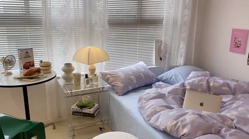 91家纺网 家纺一手货源 找家纺 昔可家纺 2022新款全棉ins云朵系列四件套 蓝云朵-被套云朵