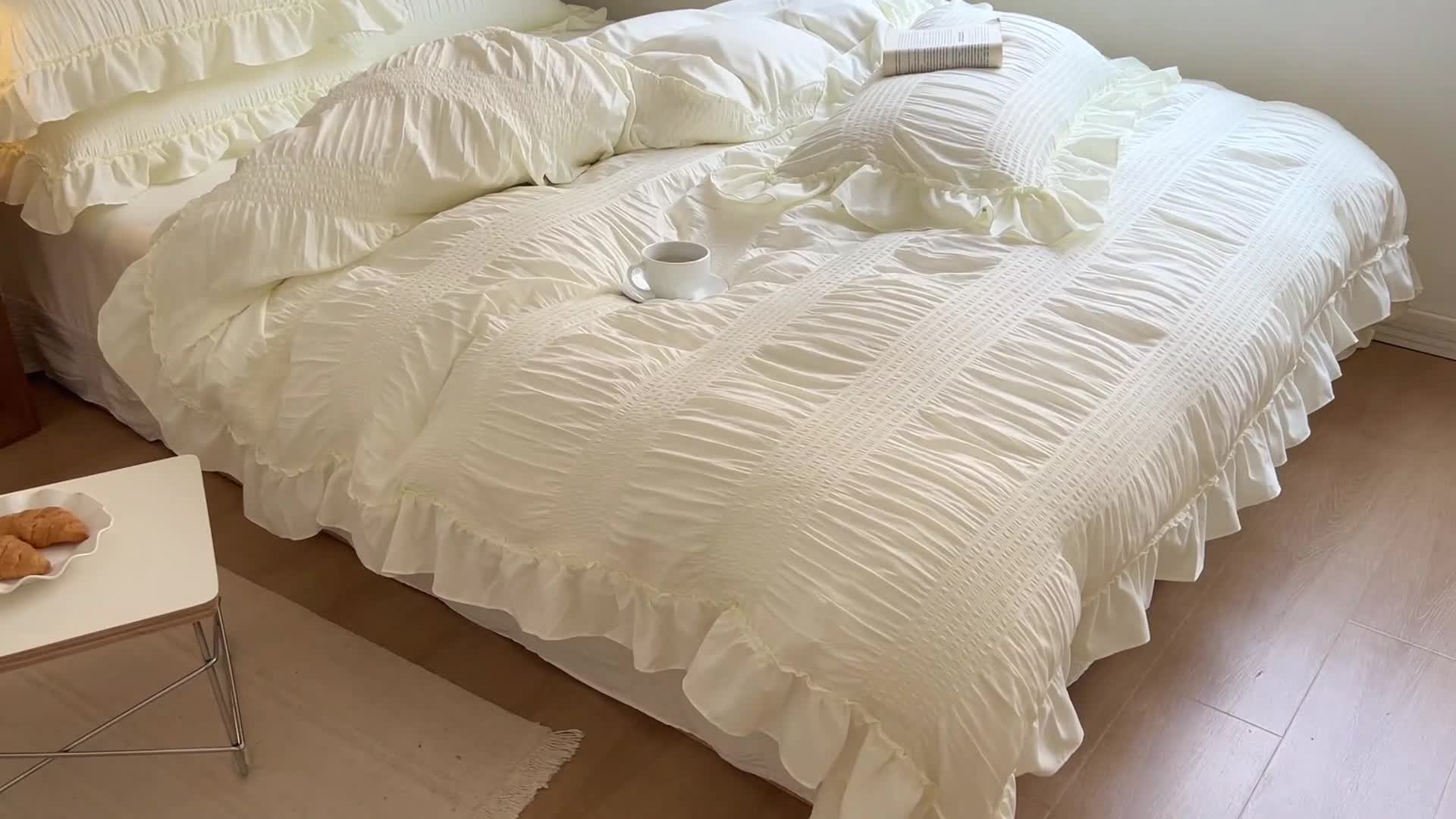 91家纺网 家纺一手货源 找家纺 （总）慕澄2022新款直播爆款仙女泡泡纱四件套