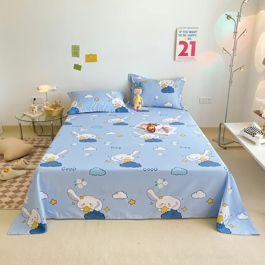 91家纺网 家纺一手货源 找家纺 绵庭 2022年秋冬12868全棉四件套 月桂兔