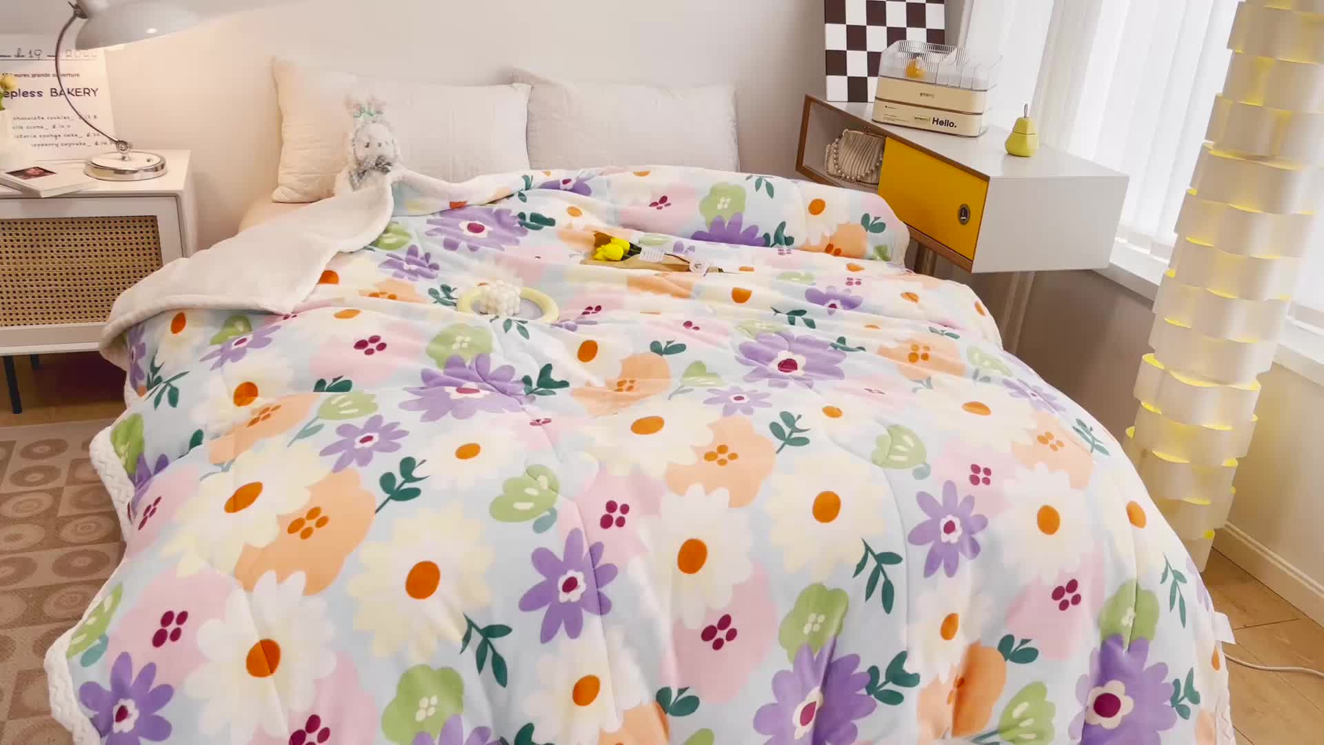 91家纺网 家纺一手货源 找家纺 慕尚 2022爆款牛奶绒贝贝绒夹棉3层加厚毛毯 加厚毯-布兰卡