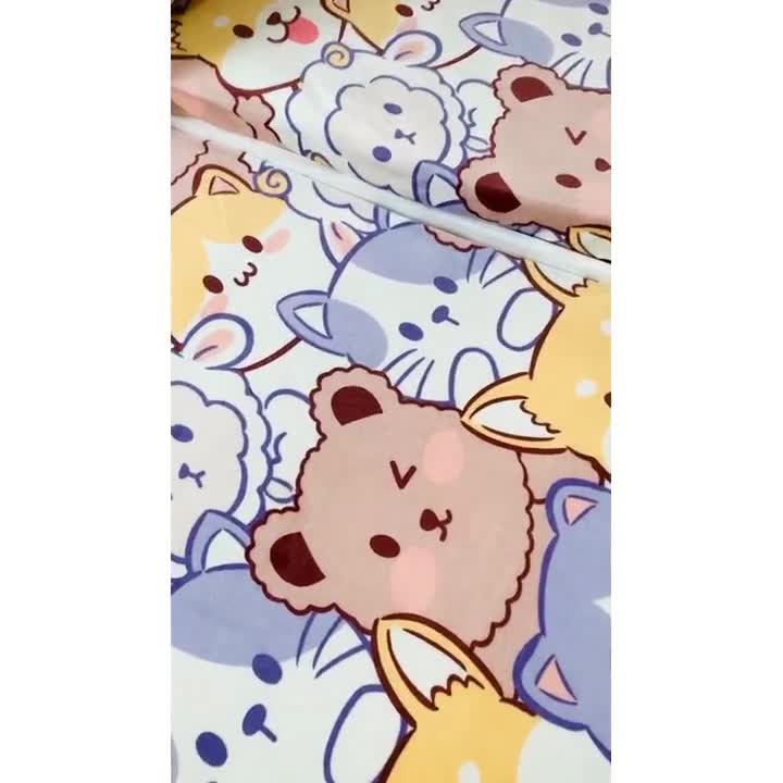 91家纺网 家纺一手货源 找家纺 小虾米 2022新款加厚牛奶绒单品床笠单件套三件套 萌犬