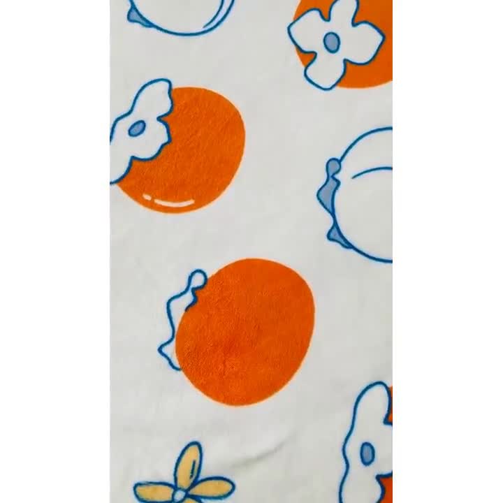 91家纺网 家纺一手货源 找家纺 小虾米 2022新款加厚牛奶绒单品床笠单件套三件套 柿子