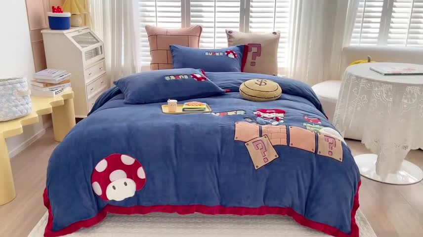 91家纺网 家纺一手货源 找家纺 （总）星野2022新款高克重全消光秋冬绒牛奶绒四件套